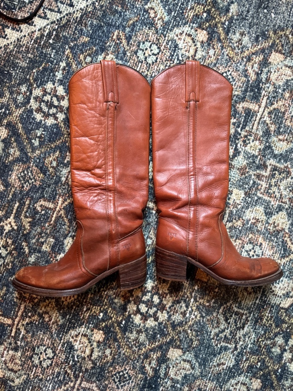 Frye Women's Mid-Calf Leather Boots in Cognac Brown
